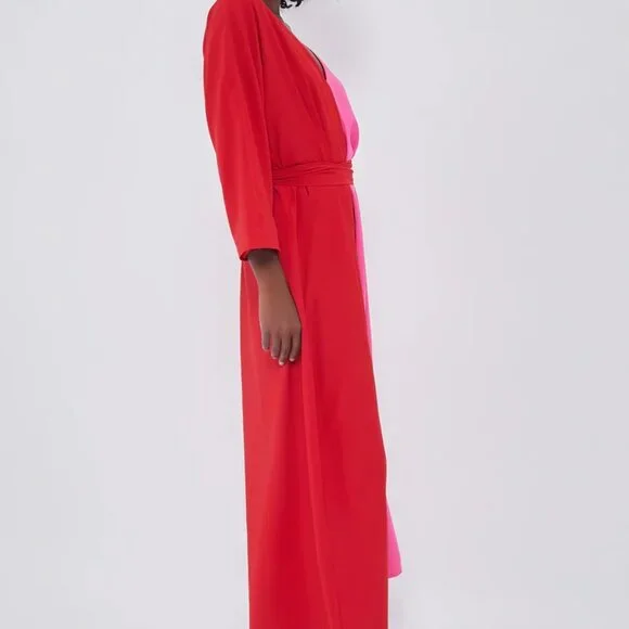 Tuckernuck Scarlet and Hot Pink Madame G Caftan XL - Picture 3 of 9